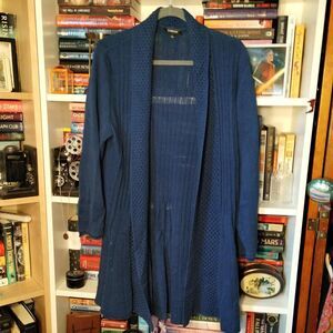 Blue Elementz Knit Cotton Blend Cardigan. Open Front.